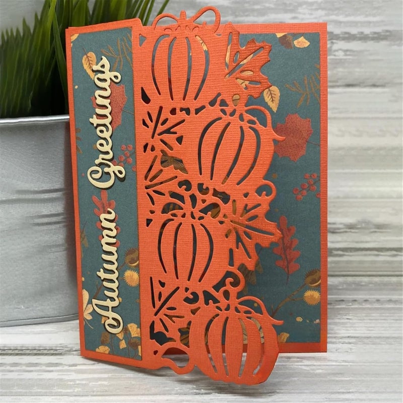 Mvchifay Cutting Dies for Card Making Metal Die-Cuts Scrapbooking Tool Hollow Frame DIY Craft Punch Template Embossing for Paper Album Decor (Pumpkin frame-14.5x11.1cm) - Image 4
